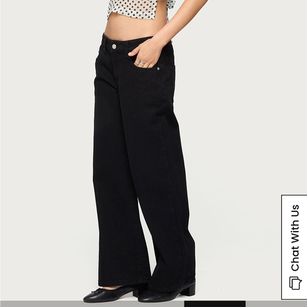 Edikted Wide Leg Black Jeans